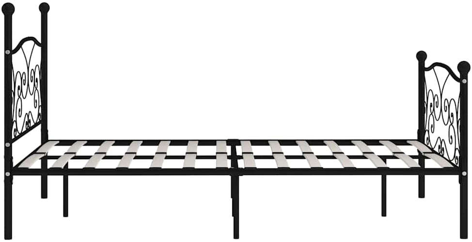 Lovos rėmas su grotelių pagrindu, juodas, 160x200cm, metalas