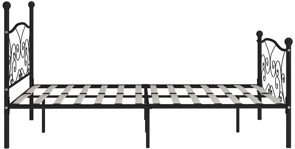 Lovos rėmas su grotelių pagrindu, juodas, 180x200cm, metalas