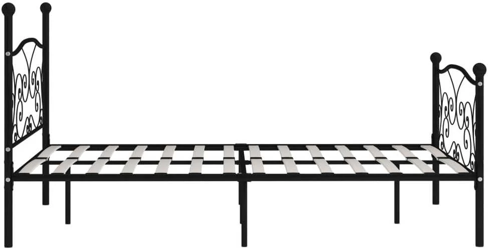 Lovos rėmas su grotelių pagrindu, juodas, 140x200cm, metalas