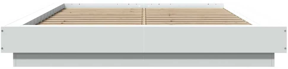 Lovos rėmas su LED, baltas, 120x190cm, apdirbta mediena