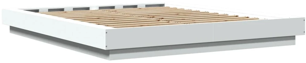Lovos rėmas su LED, baltas, 150x200cm, apdirbta mediena