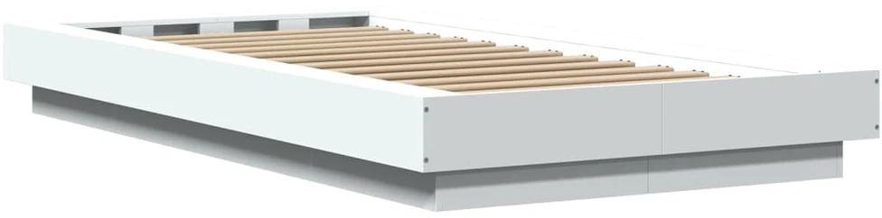 Lovos rėmas su LED, baltas, 75x190cm, apdirbta mediena