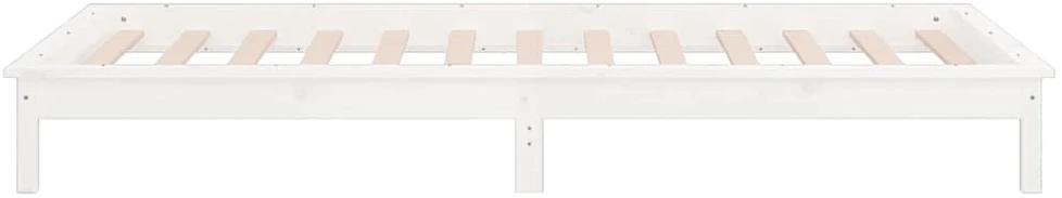 Lovos rėmas su LED, baltas, 75x190cm, mediena, vienvietis