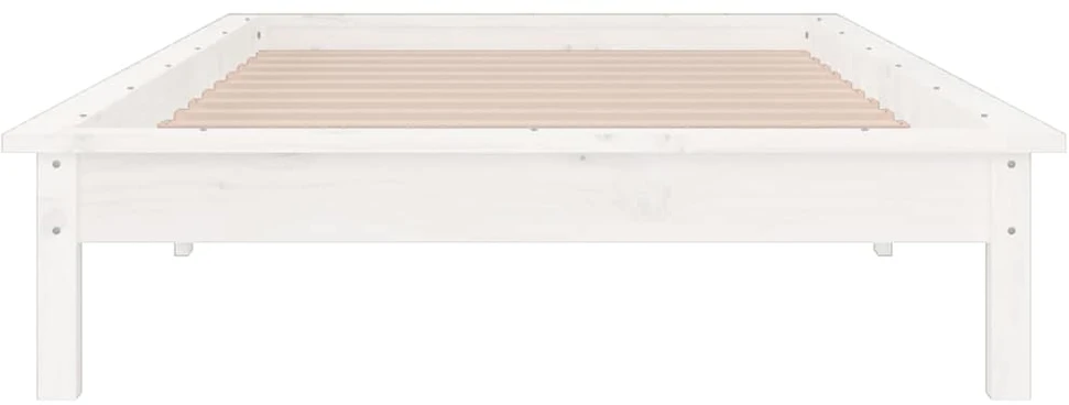 Lovos rėmas su LED, baltas, 75x190cm, mediena, vienvietis