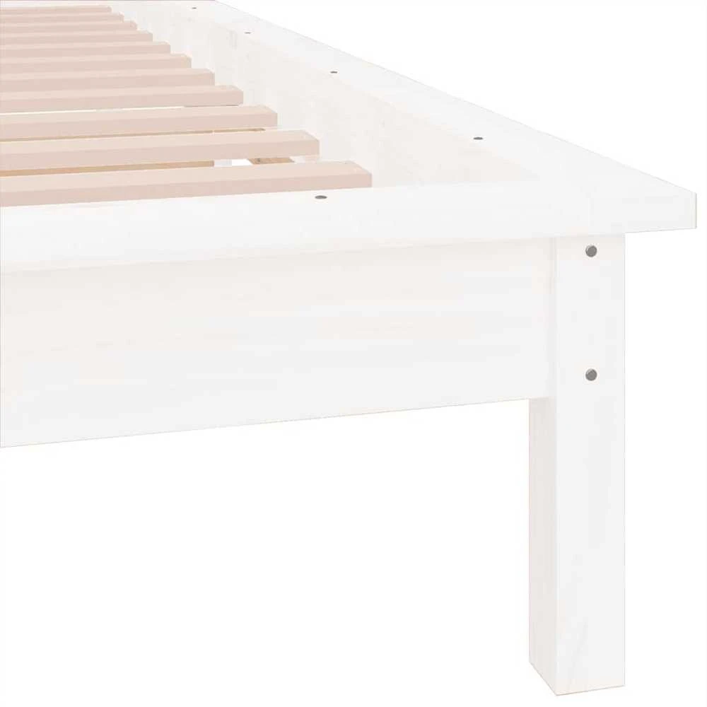 Lovos rėmas su LED, baltas, 90x190cm, mediena, vienvietis