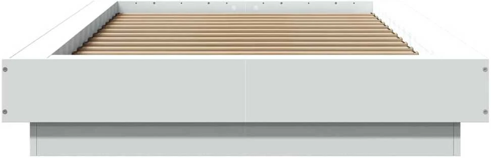 Lovos rėmas su LED, baltas, 90x200cm, apdirbta mediena