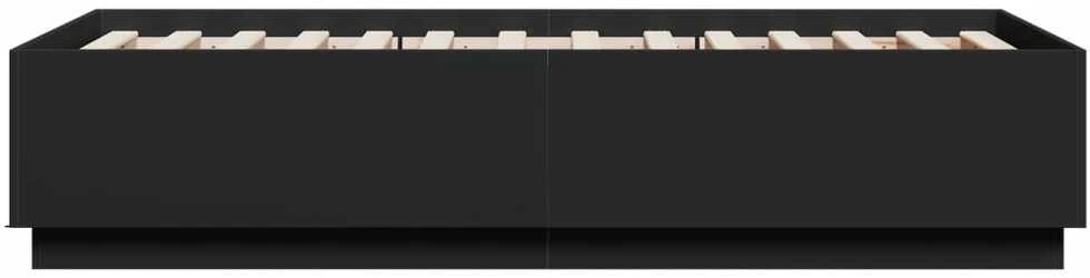 Lovos rėmas su LED, juodas, 75x190cm, apdirbta mediena