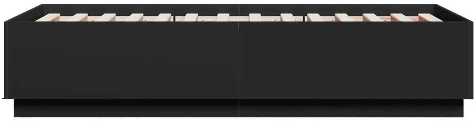 Lovos rėmas su LED, juodas, 75x190cm, apdirbta mediena