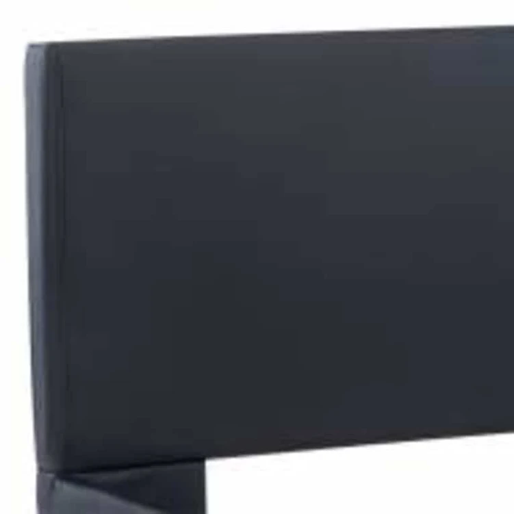 Lovos rėmas su LED, juodos spalvos, 100x200cm, dirbtinė oda