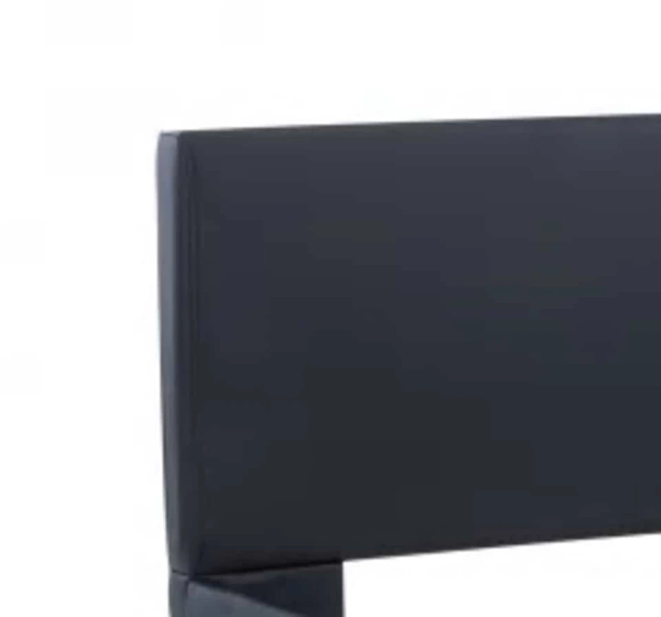Lovos rėmas su LED, juodos spalvos, 100x200cm, dirbtinė oda