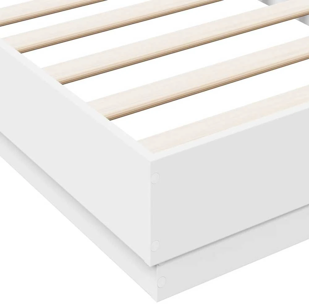 Lovos rėmas su LED lemputėmis, baltos spalvos, 75x190cm
