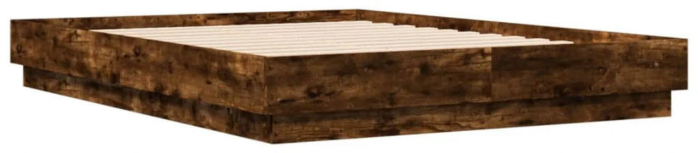 Lovos rėmas su LED lemputėmis, dūminio ąžuolo, 120x190cm