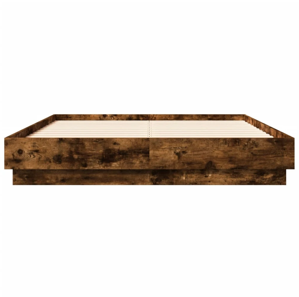 Lovos rėmas su LED lemputėmis, dūminio ąžuolo, 120x190cm