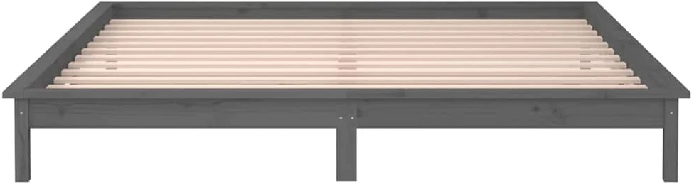 Lovos rėmas su LED, pilkas, 120x190cm, mediena, dvivietis
