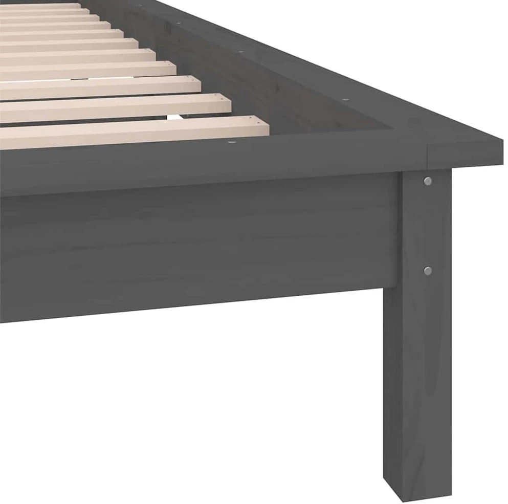 Lovos rėmas su LED, pilkas, 75x190cm, mediena, vienvietis