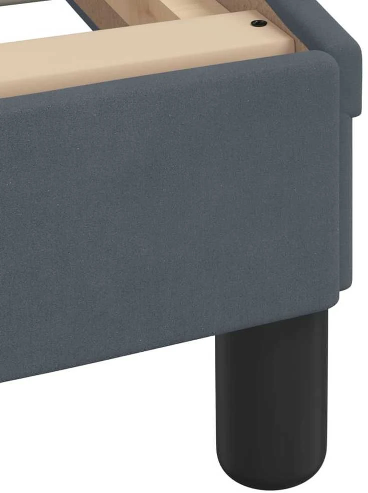 Lovos rėmas su LED, tamsiai pilkas, 90x190cm, aksomas