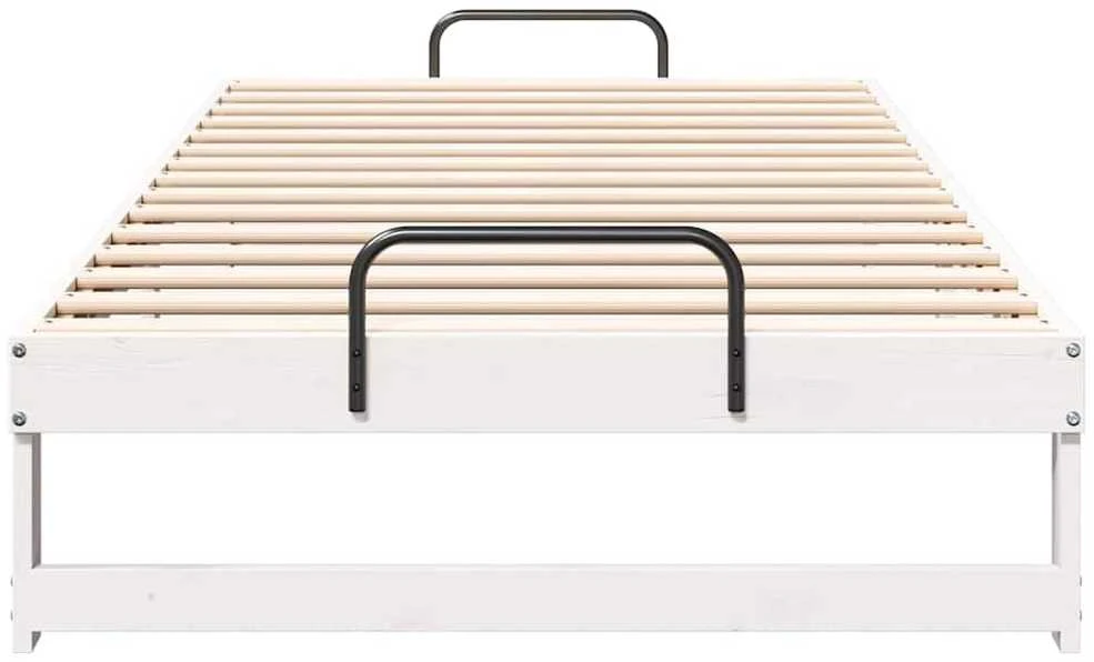 Lova Lovos rėmas Balta 100 x 200 cm Kietos pušies mediena