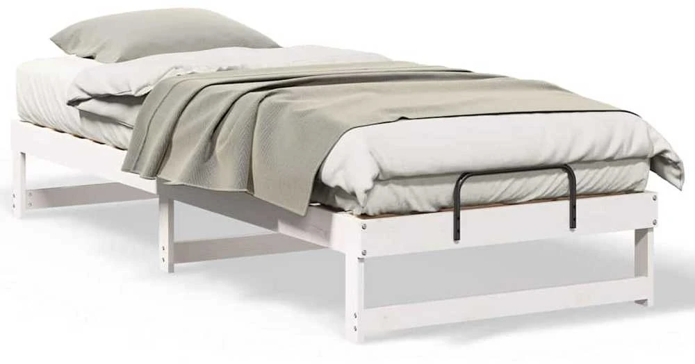 Lova Lovos rėmas Balta 80 x 220 cm Kietos pušies mediena