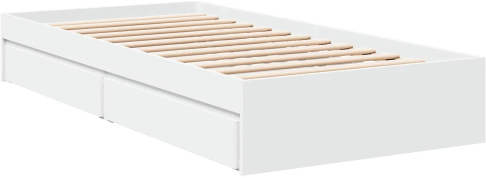 Lova Lovos rėmas su saugojimu Balta 80 x 200 cm Apdirbta mediena