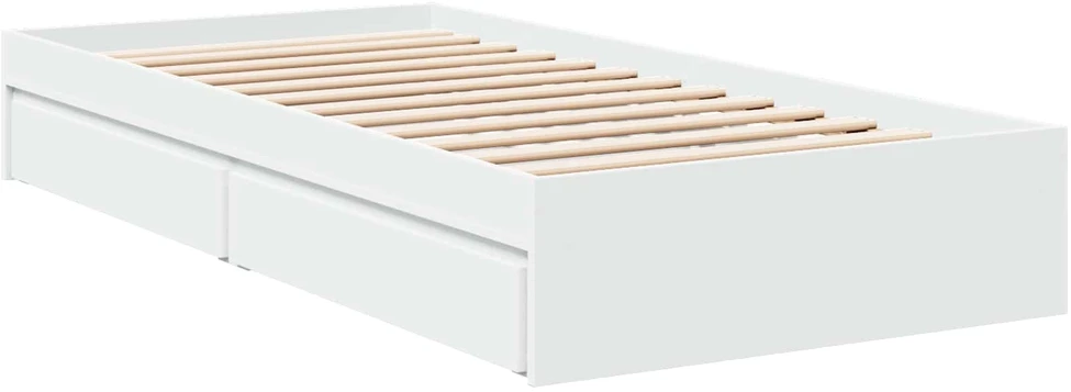 Lova Lovos rėmas su saugojimu Balta 80 x 200 cm Apdirbta mediena