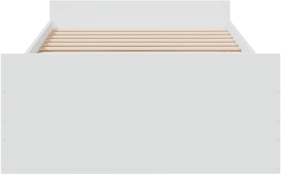 Lova Lovos rėmas su saugojimu Balta 80 x 200 cm Apdirbta mediena