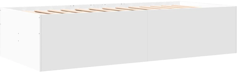 Lova Lovos rėmas su saugojimu Balta 80 x 200 cm Apdirbta mediena