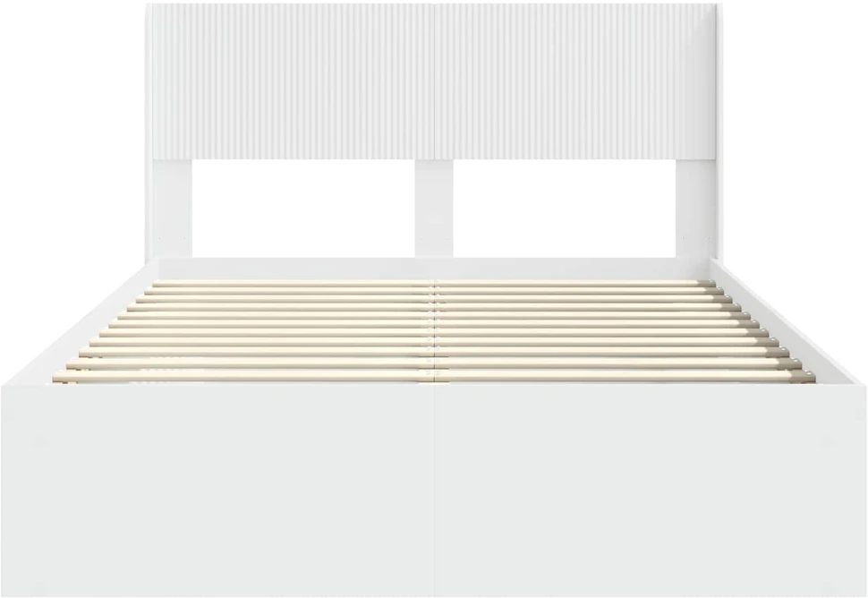 Lovos rėmas su saugojimu ir nugara Balta 150 x 200 cm