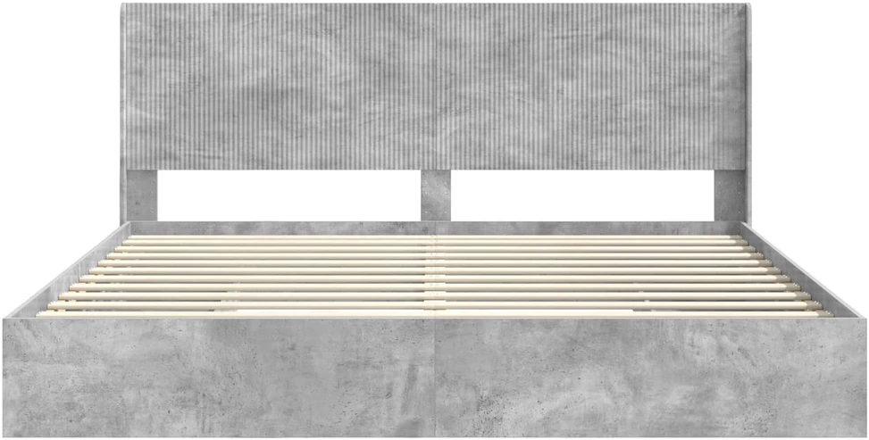 Lovos rėmas su saugojimu ir nugara Betono pilka 200 x 200 cm