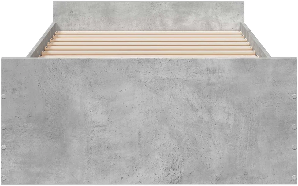 Lova Lovos rėmas su saugojimu su stalčių Betono pilka 80 x 200 cm
