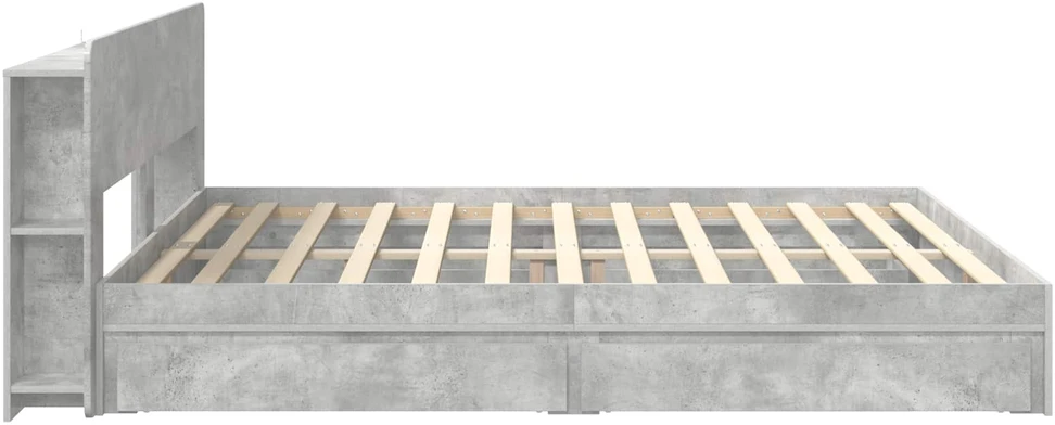 Lovos rėmas su saugojimu su stalčių Betono pilka 200 x 200 cm