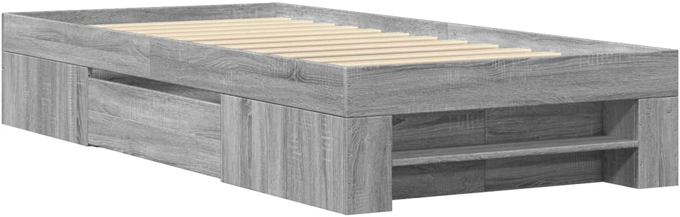 Lova Lovos rėmas su saugojimu su stalčių Pilka Sonoma 80 x 200 cm