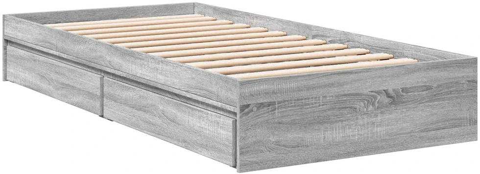 Lova Lovos rėmas su saugojimu su stalčių Pilka Sonoma 80 x 200 cm