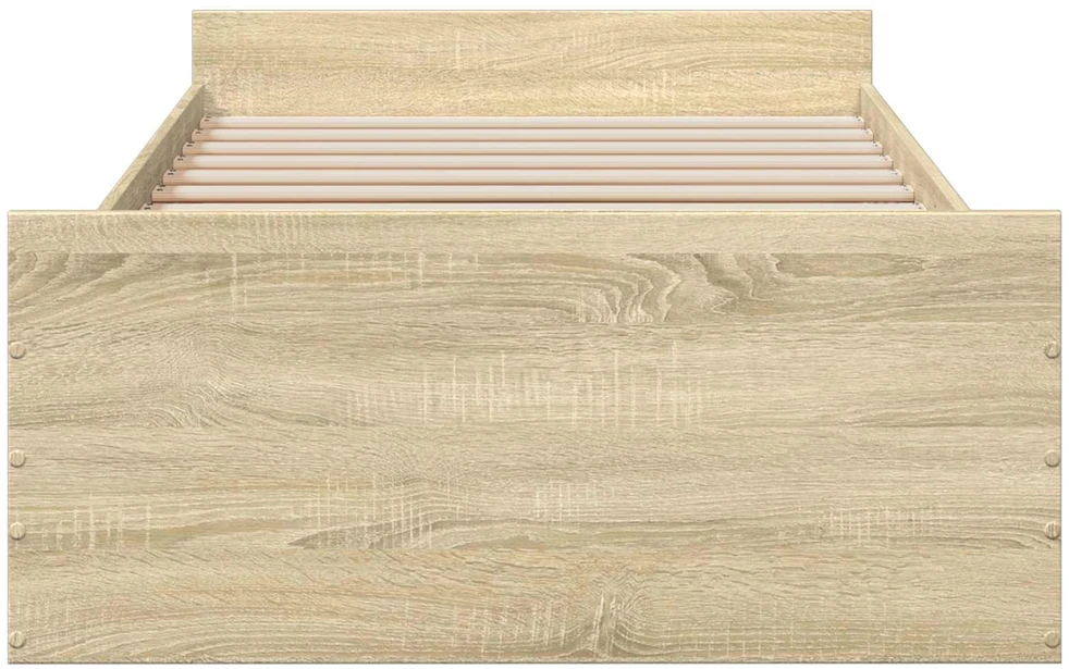 Lova Lovos rėmas su saugojimu su stalčių Sonoma ąžuolas 80 x 200 cm