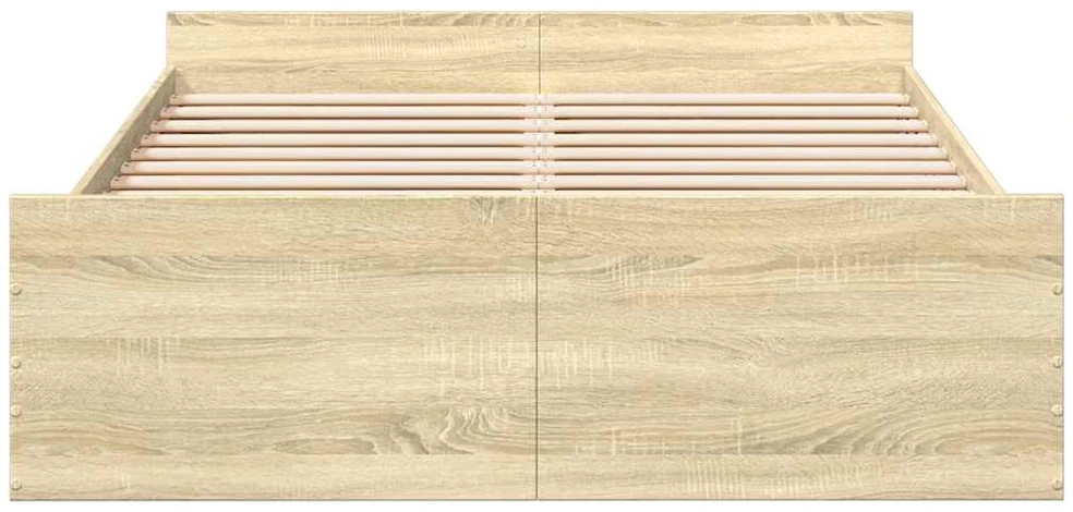 Lovos rėmas su stalčiais, ąžuolo, 120x200cm, apdirbta mediena