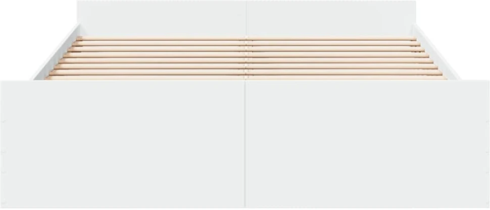 Lovos rėmas su stalčiais, baltas, 160x200cm, apdirbta mediena