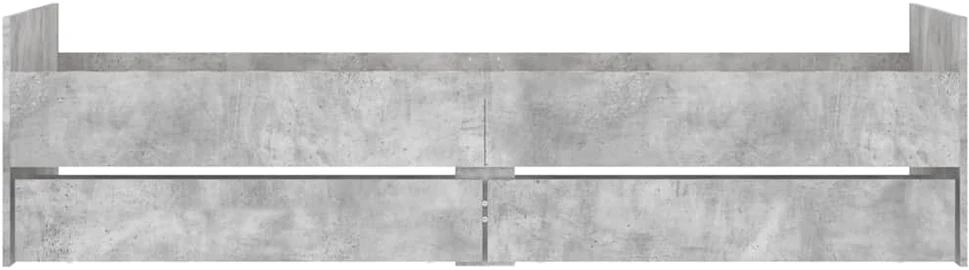 Lovos rėmas su stalčiais, betono pilkos spalvos, 90x200cm