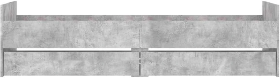 Lovos rėmas su stalčiais, betono pilkos spalvos, 90x200cm
