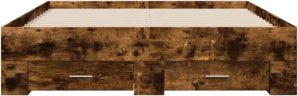 Lovos rėmas su stalčiais, dūminio ąžuolo, 120x200cm, mediena