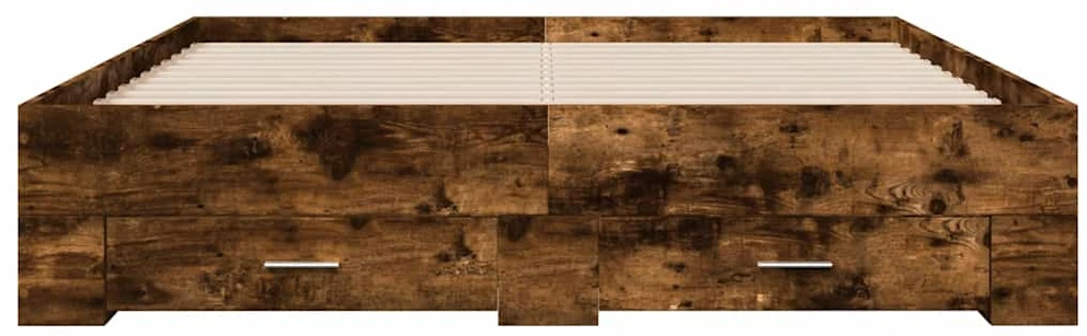 Lovos rėmas su stalčiais, dūminio ąžuolo, 160x200cm, mediena