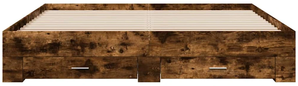 Lovos rėmas su stalčiais, dūminio ąžuolo, 180x200cm, mediena