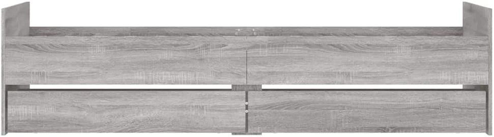 Lovos rėmas su stalčiais, pilkos ąžuolo spalvos, 100x200cm