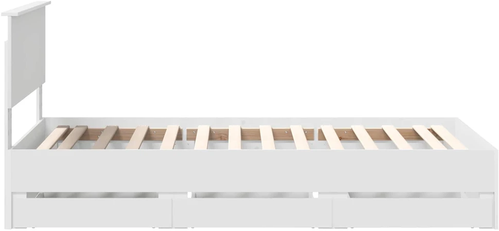 Lova Lovos rėmas su stalčių Balta 100 x 200 cm Inžinerinė mediena