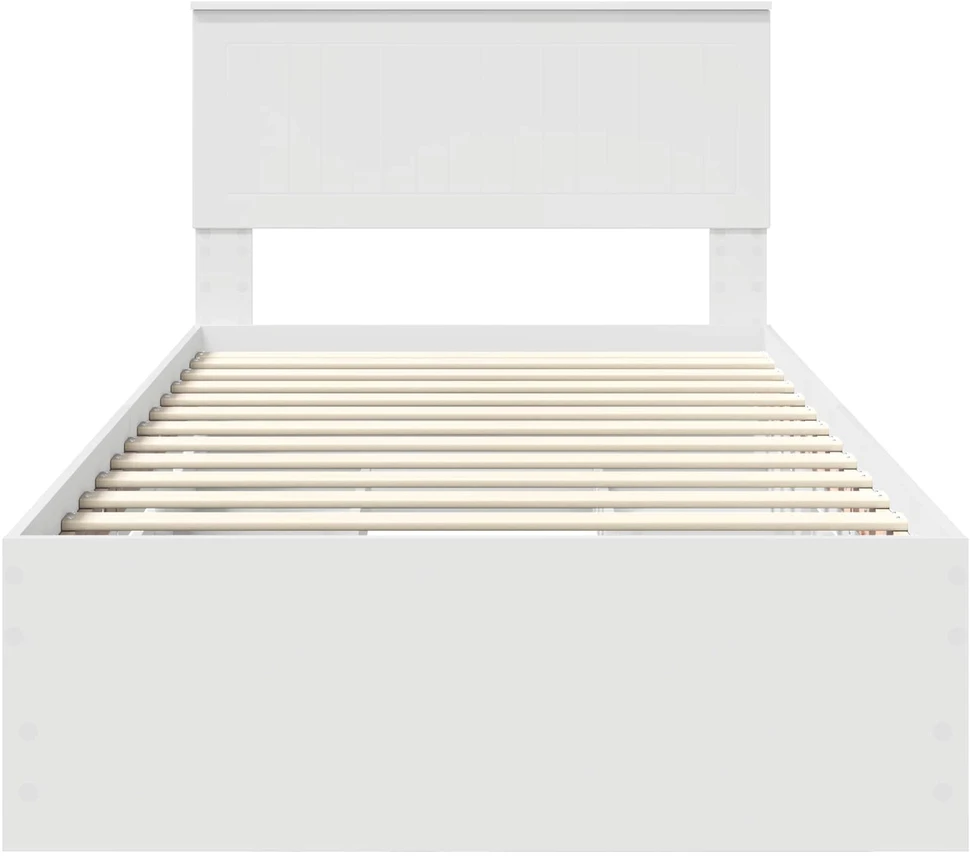 Lova Lovos rėmas su stalčių Balta 100 x 200 cm Inžinerinė mediena