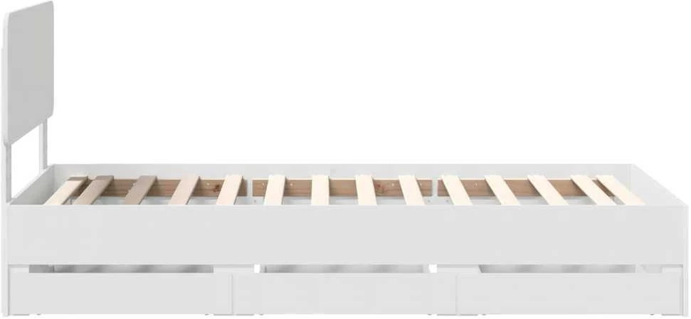 Lova Lovos rėmas su stalčių Balta 100 x 200 cm Dirbtinė mediena