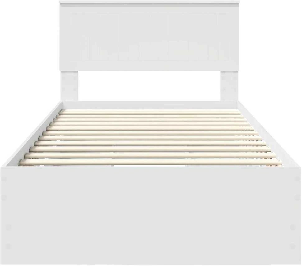 Lova Lovos rėmas su stalčių Balta 100 x 200 cm Inžinerinė mediena