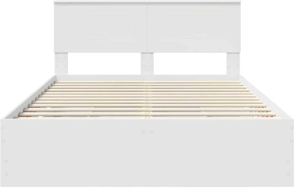 Lovos rėmas su stalčių Balta 160 x 200 cm Inžinerinė mediena