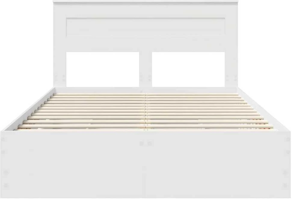 Lovos rėmas su stalčių Balta 160 x 200 cm Inžinerinė mediena