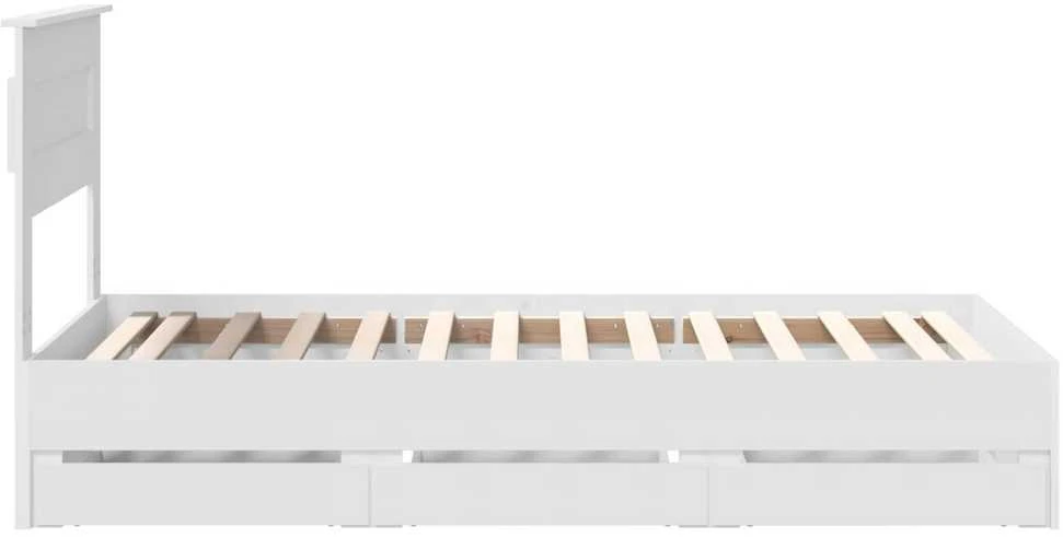 Lova Lovos rėmas su stalčių Balta 75 x 190 cm Inžinerinė mediena