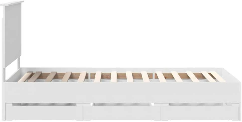 Lova Lovos rėmas su stalčių Balta 75 x 190 cm Inžinerinė mediena