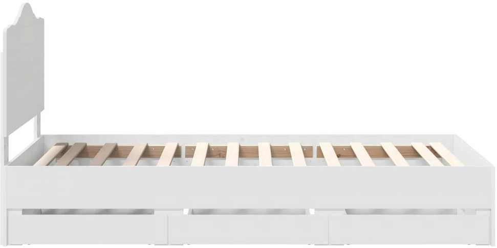 Lova Lovos rėmas su stalčių Baltas 75 x 190 cm Inžinerinė mediena